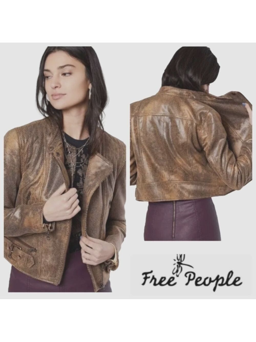 Free People vegan leather jacket